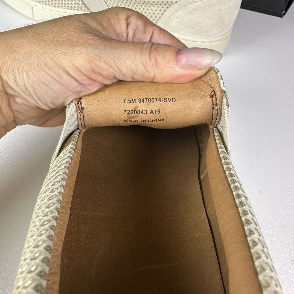 Frye Ivy Diamond Emboss Slip Ivory Comfort Sneakers Women's Shoes Size 7.5M New - Picture 5 of 9
